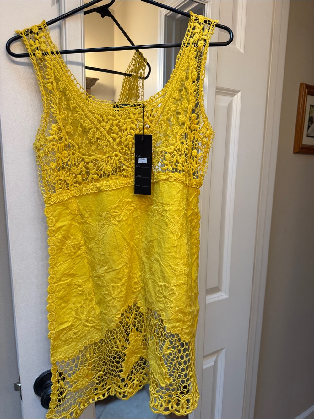 Yellow Crochet Lace Dress